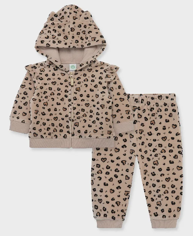 Leopard 2Pc Hoodie Set