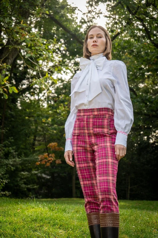 Cameron woollen pants - pink checks