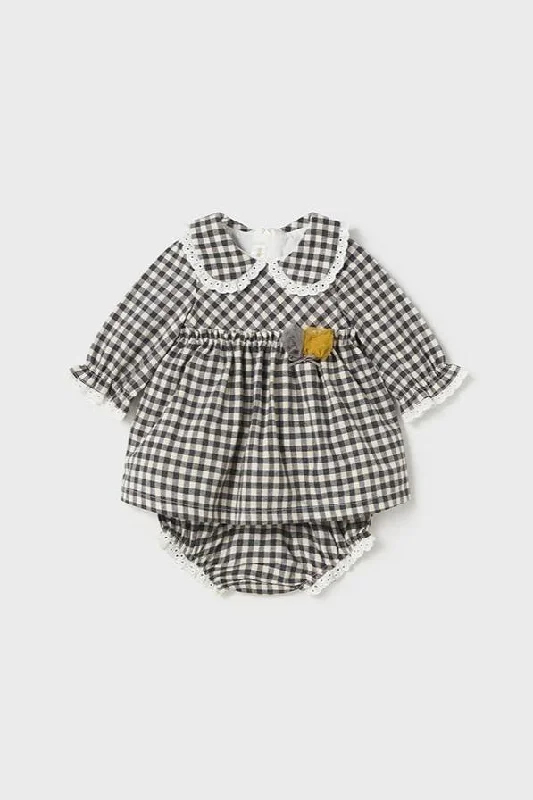 Cotton Gingham Dress W/Bloomers