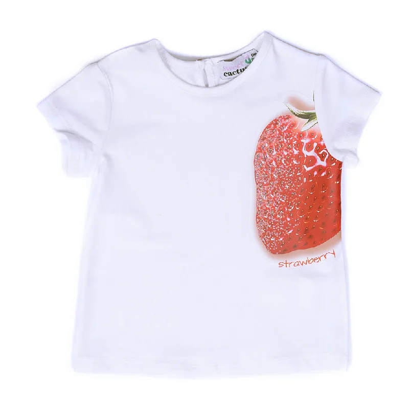 White Strawberry Graphic T-Shirt