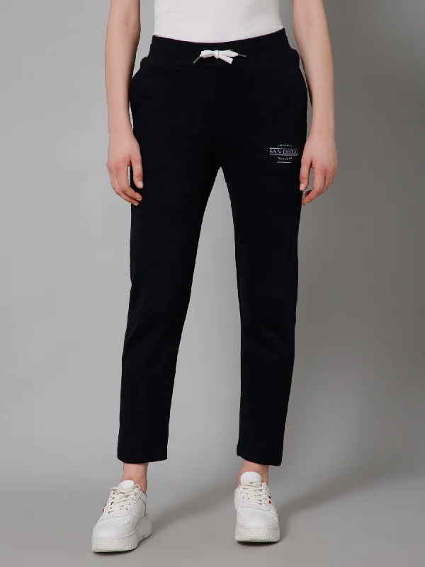 Women's Casual  Navy Ankle length Mid rise Track Pants