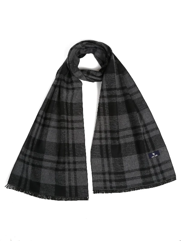 Men's Black Fashion Medium Check Muffler