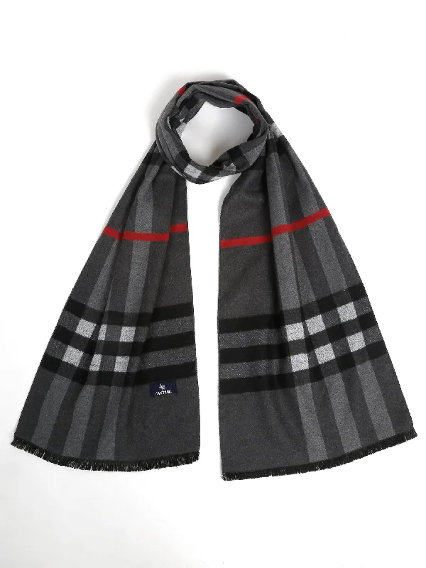 Men's Black Fashion Broad Check  Muffler