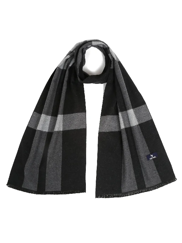 Men's Black Fashion Broad Check  Muffler