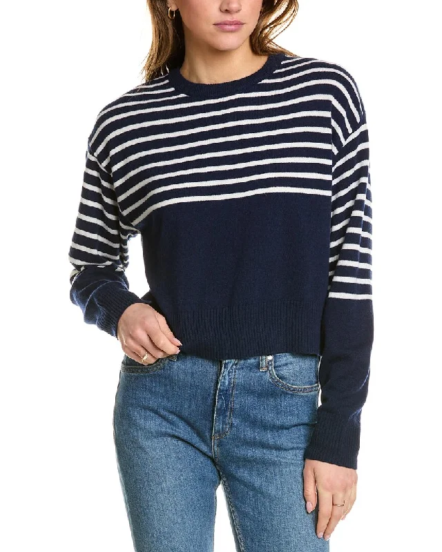 Monrow Stripe Wool & Cashmere-Blend Sweater