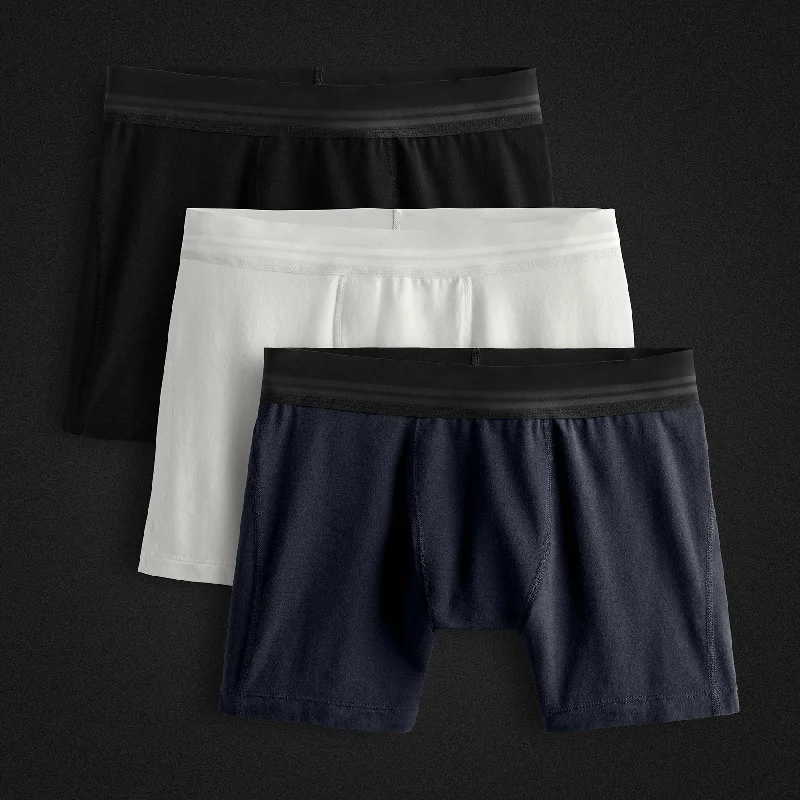 Elevated Lotus Sport Boxer Short 3 Pack - Black/White/French Navy