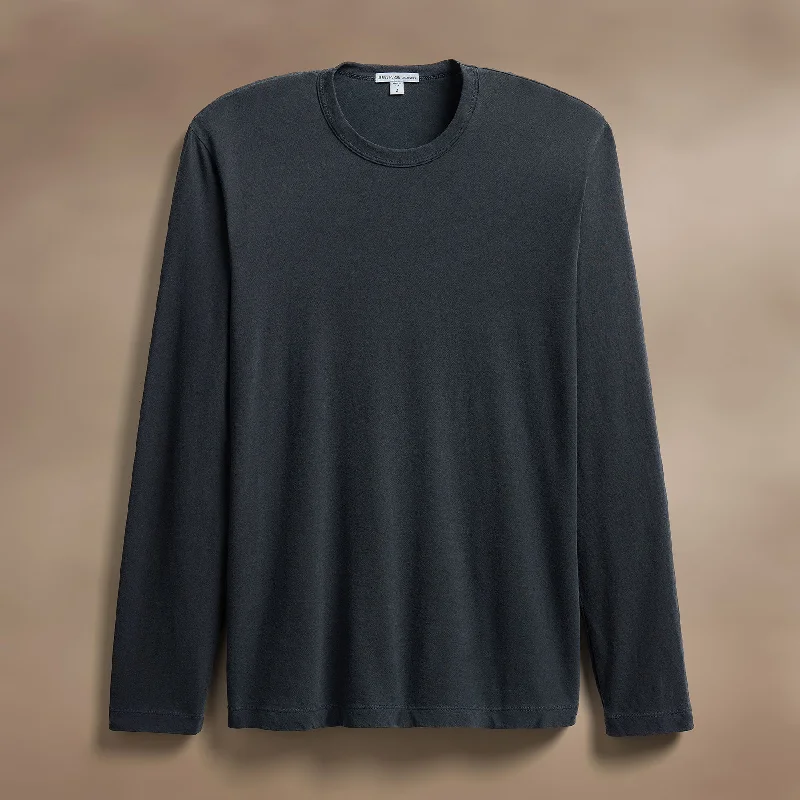 Long Sleeve Crew Neck - Blue Noir Pigment