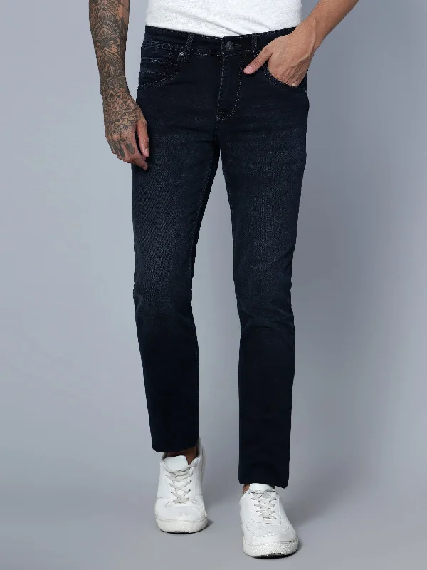 Men's Ultra Narrow fit No Fade Navy Blue  Jeans