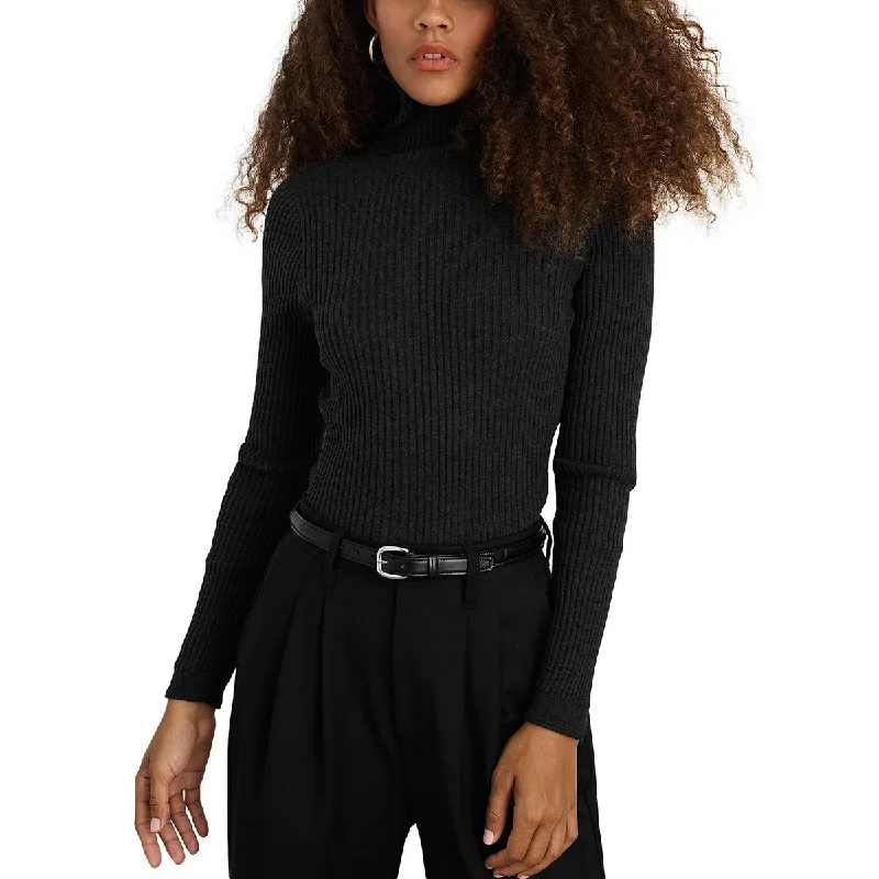 Cristy Womens Long Sleeve Ribbed Mock Turtleneck Sweater