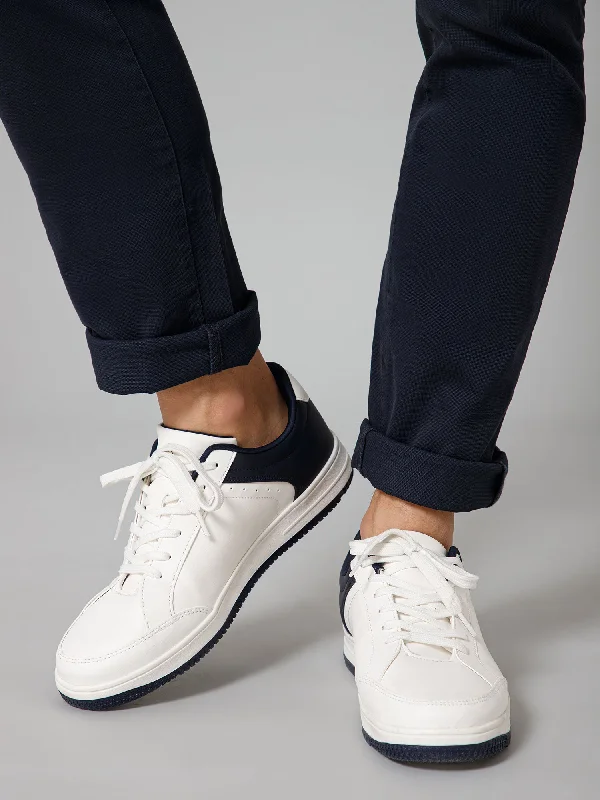 Men Lace-Up White Casual Sneakers