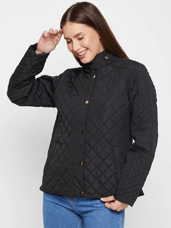 Women's Casual  Black Quilted  Jacket