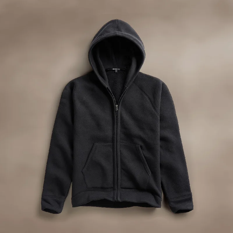 Cozy Zip Up Hoodie - Black