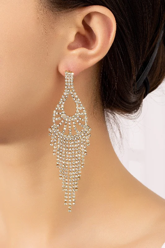 Rhinestone Opera Earrings