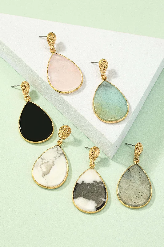 Semi-Precious Stone Drop Earrings