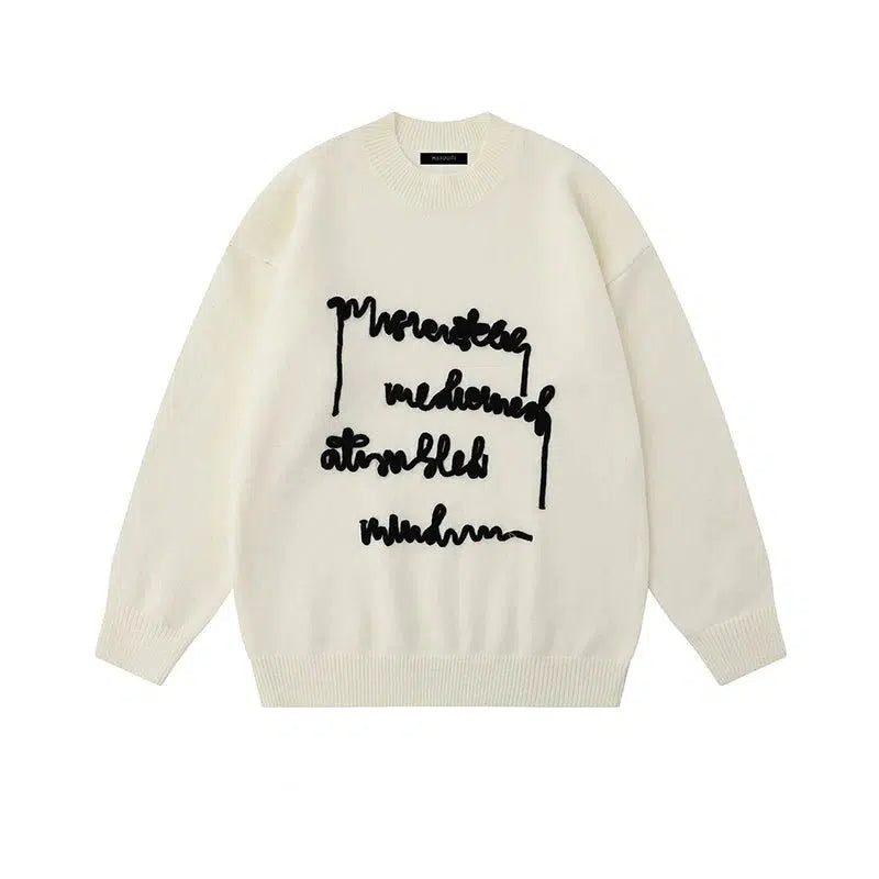 Letter Embroidered Sweater