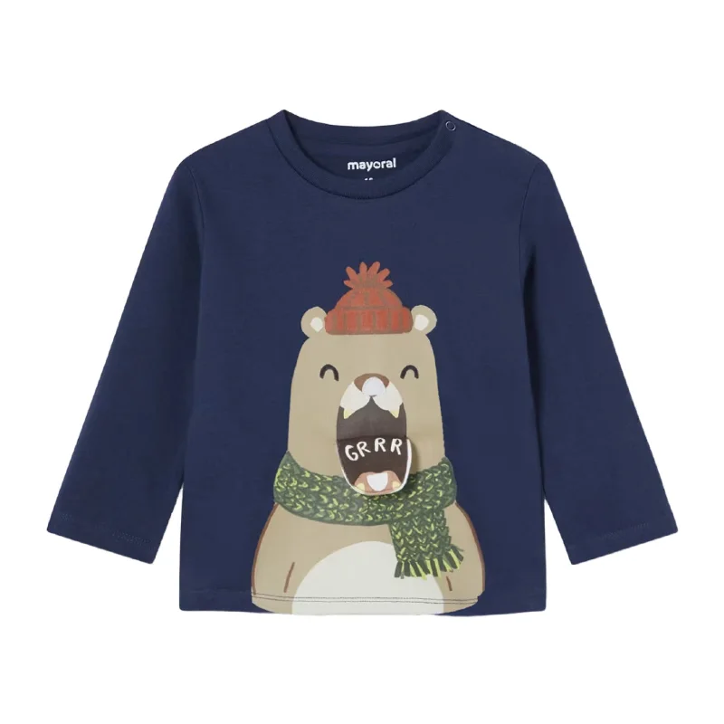 Navy Winter Bear Graphic T-Shirt