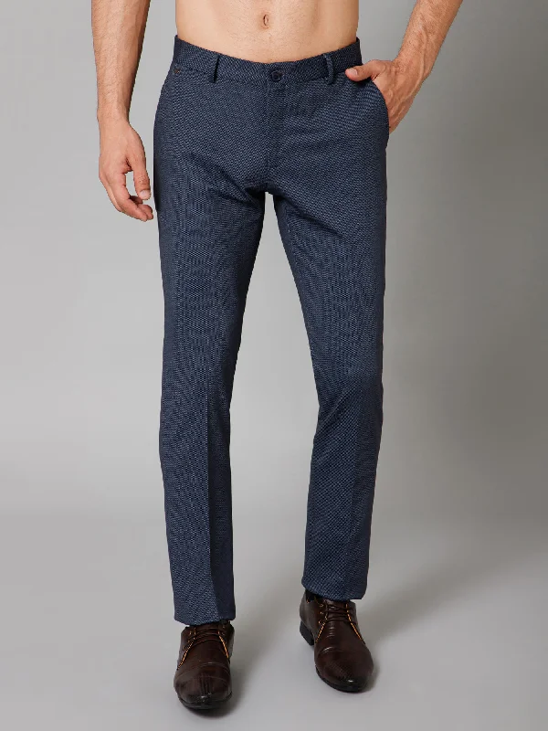 Men's Formal Flat front Navy Blue  Trousers