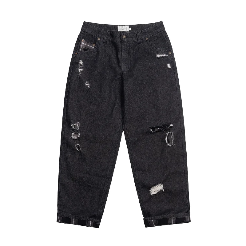 Dime Secret Baggy Denim Pants - Black Washed