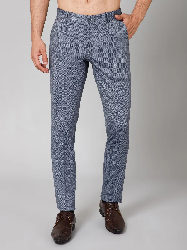 Men's Formal Flat front Grey  Trousers