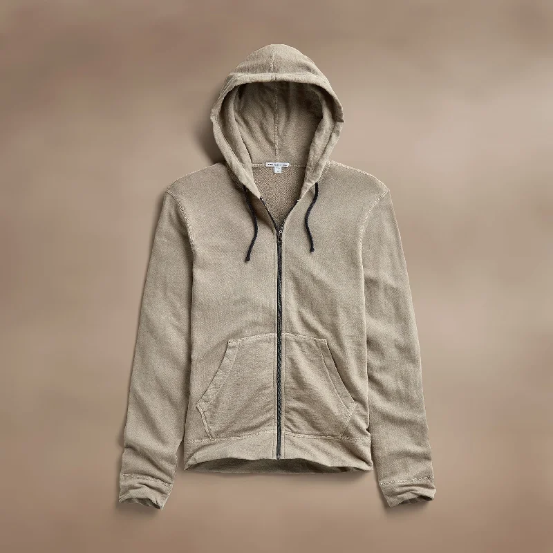 Vintage French Terry Zip Up Hoodie - Overcast Pigment