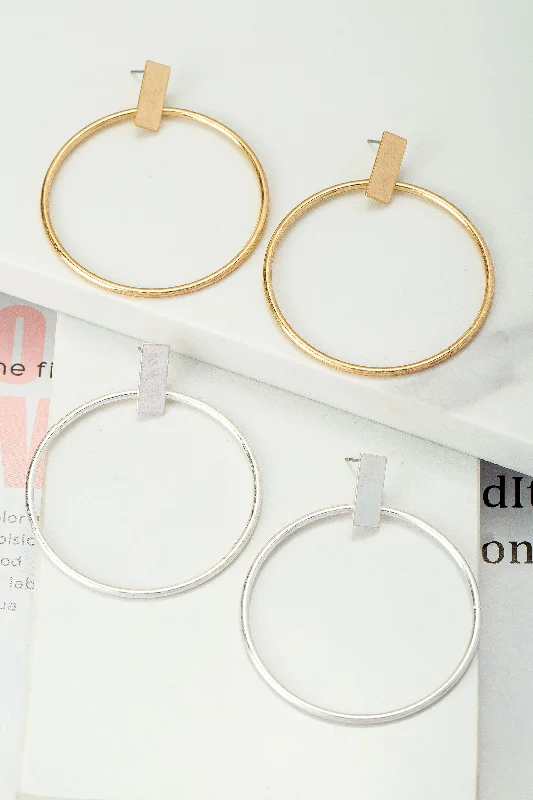 Minimalist Hoop Bar Earrings