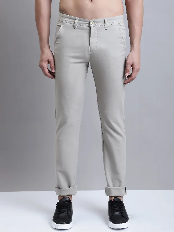 Men's Casual Flat front Stone  Trousers