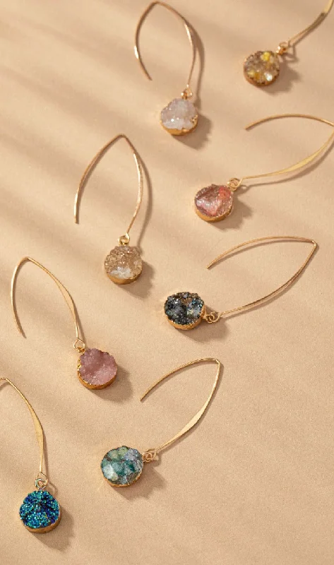 Faux Druzy Drop Earrings