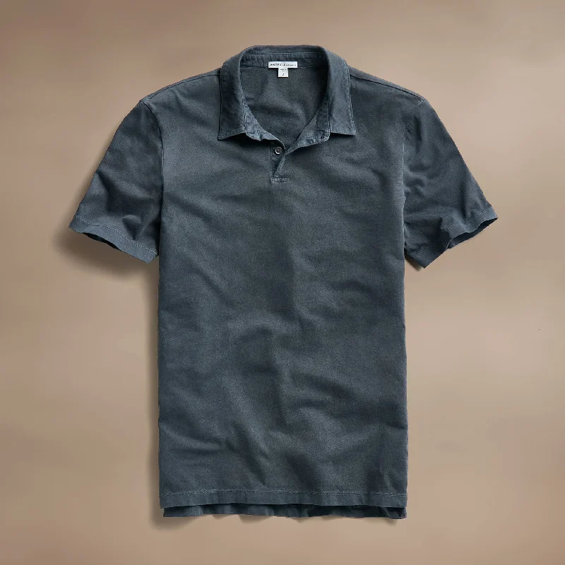 Sueded Jersey Polo - Blue Noir Pigment