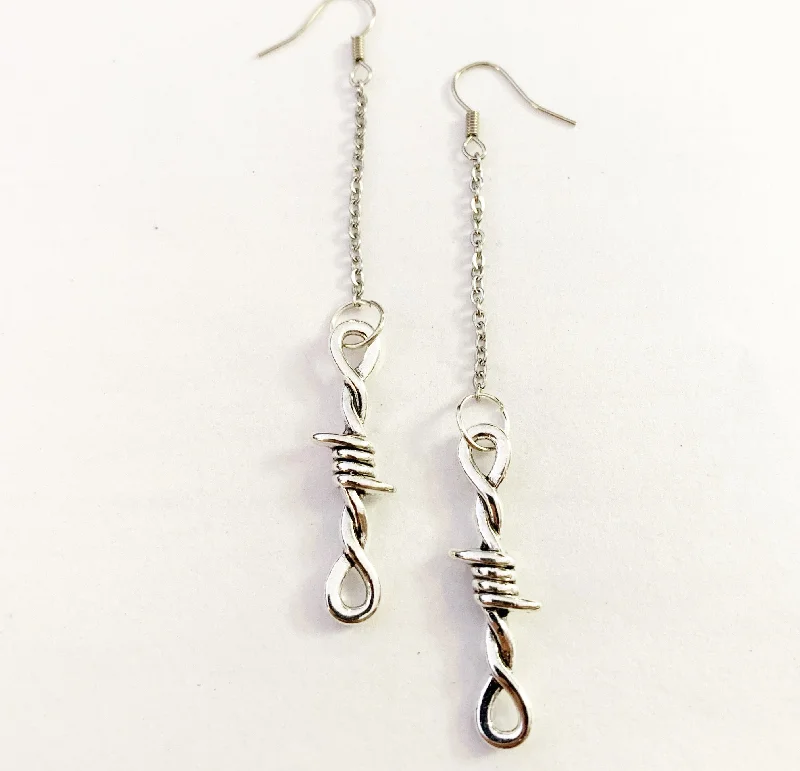 Long Barbed Wire Earrings