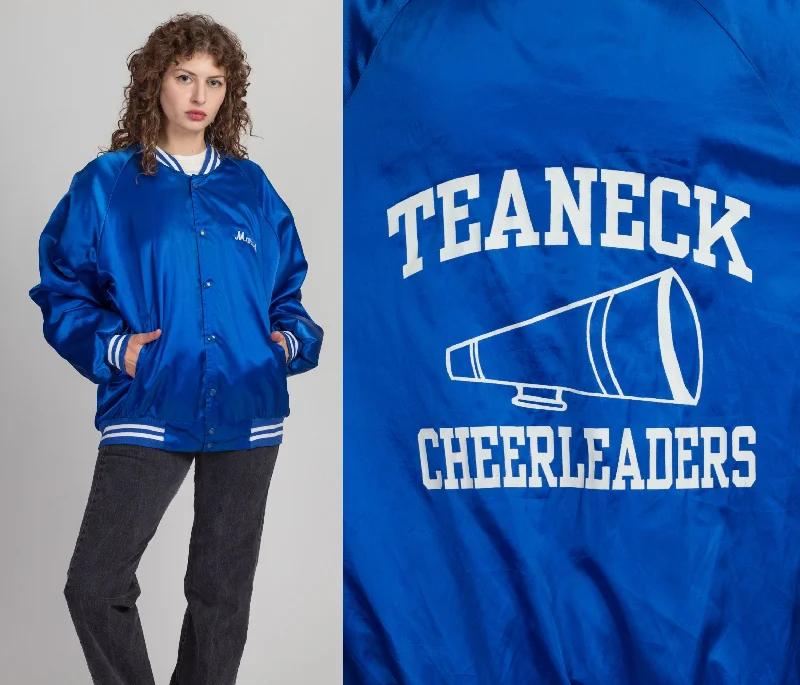 80s Teaneck Cheerleaders Satin Varsity Jacket - Men's XL