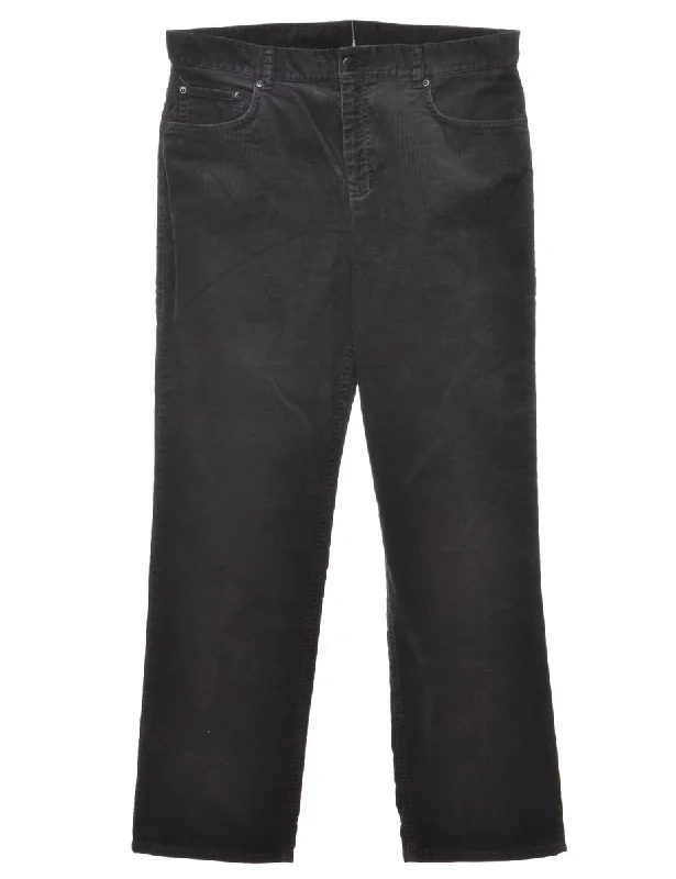 Black Classic Corduroy Trousers - W32 L33