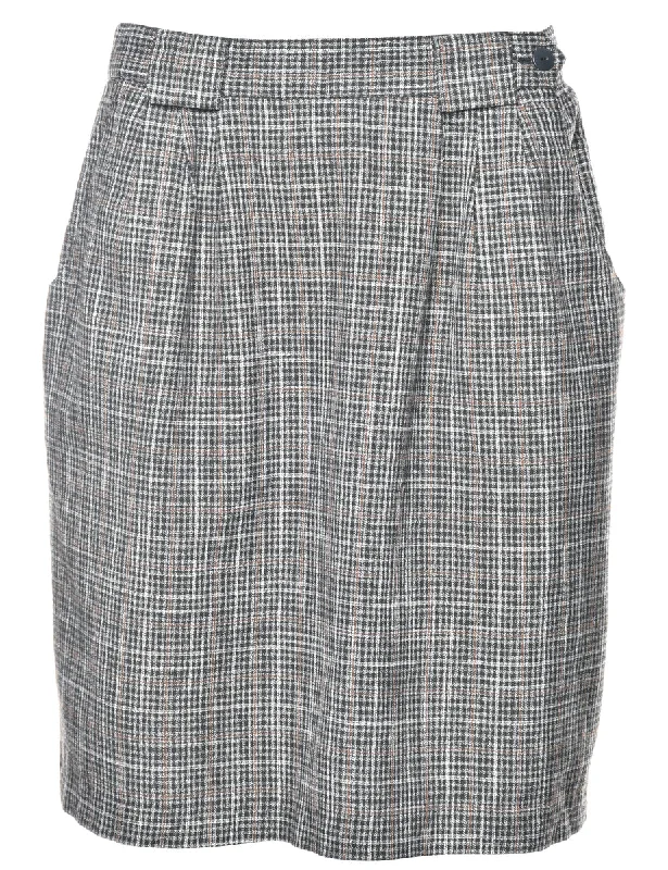 Checked Midi Skirt - M