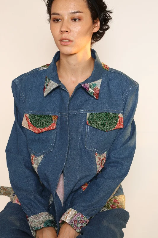 DENIM PATCHWORK JACKET PEENA