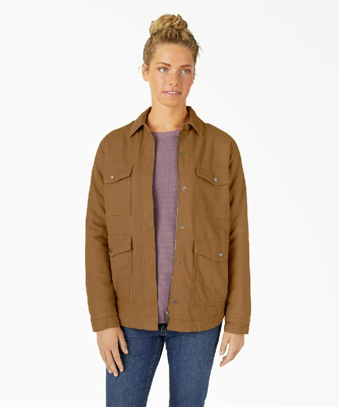 Dickies Women's Fleece-Lined Chore Coat - Brown Duck