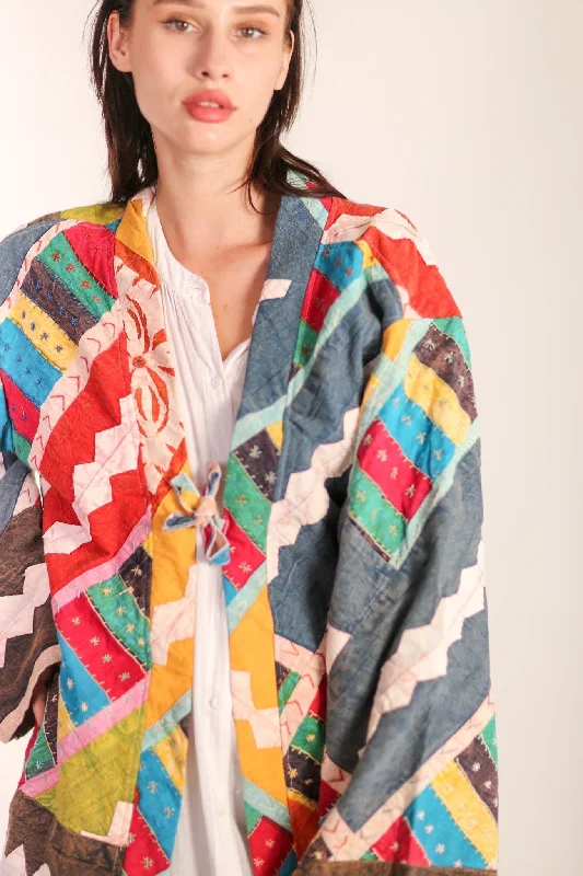 EMBROIDERED PATCHWORK KIMONO HILO