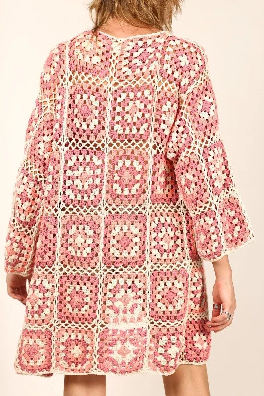 KOUMALY CROCHET KIMONO PINK MULTI