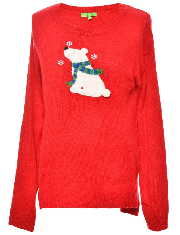 Polar Bear Christmas Jumper - L