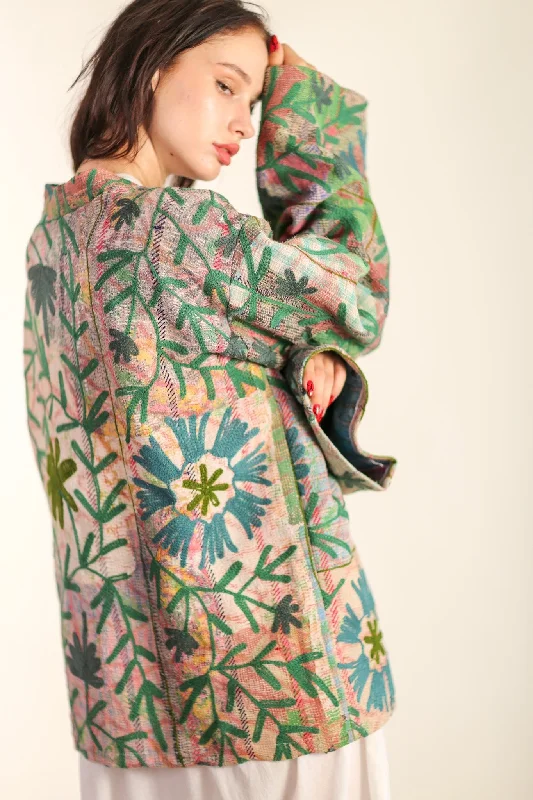 VINTAGE EMBROIDERED FABRIC KIMONO OLAO