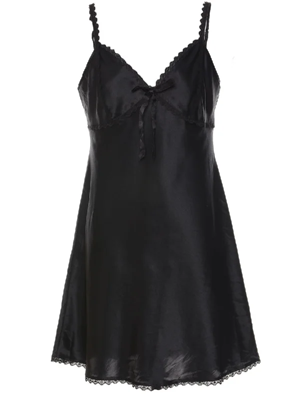 Black 1990s Slip Dress - M