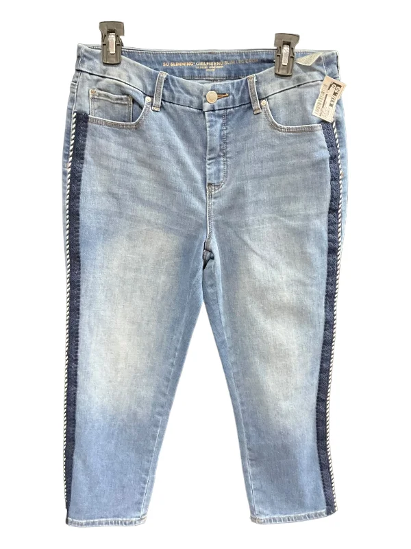 Blue Denim Jeans Cropped Chicos, Size 8petite