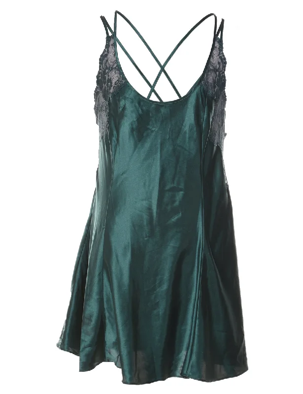 Dark Green Lace Strappy Victoria's Secret Babydoll - M