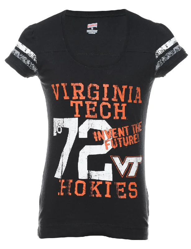 Virginia Tech Hokies Football Black, Orange & White Sports T-shirt - S