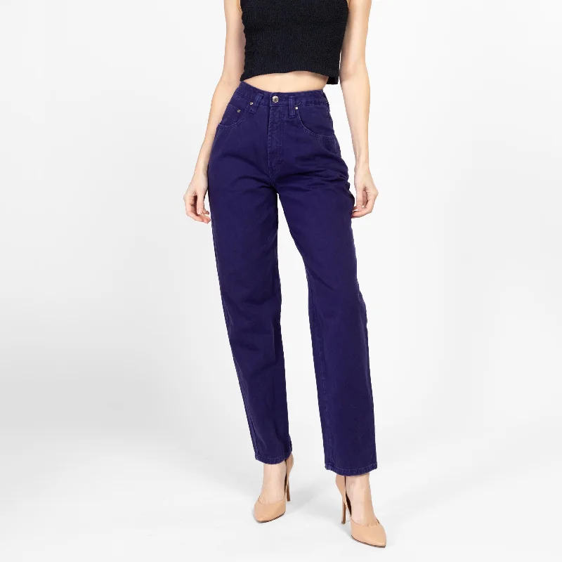 XS 90s Plum Purple High Waisted Mom Jeans 23.5"