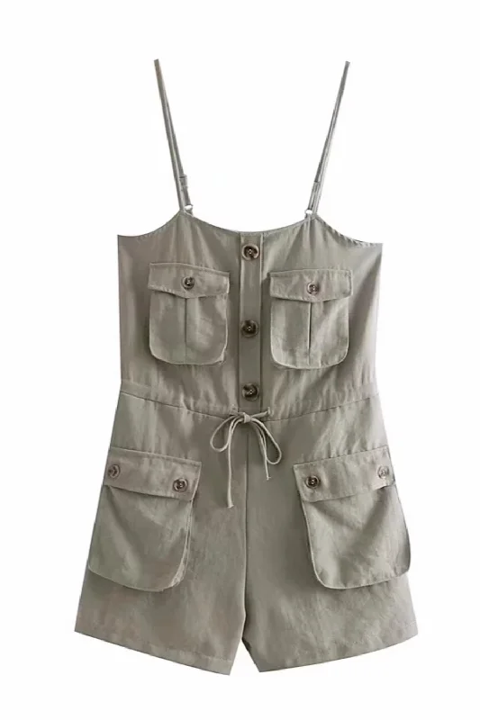 'Addison' Sleeveless Waist Tie Romper (2 Colors)