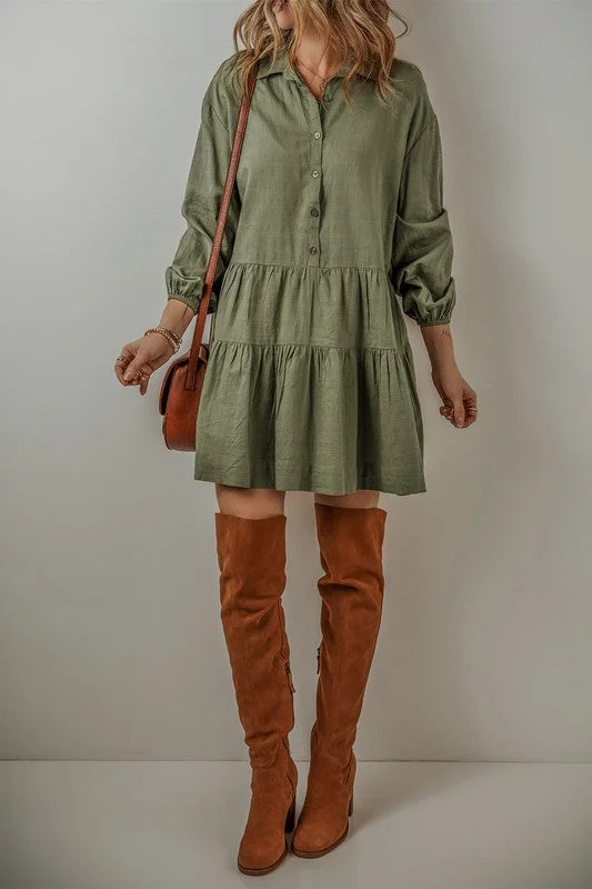 Portia Tiered Shirt Dress