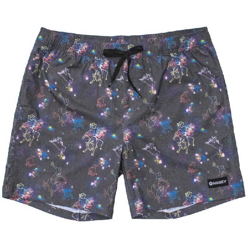 "Bigwake" Black w/Space Cowboy Pattern Board Shorts