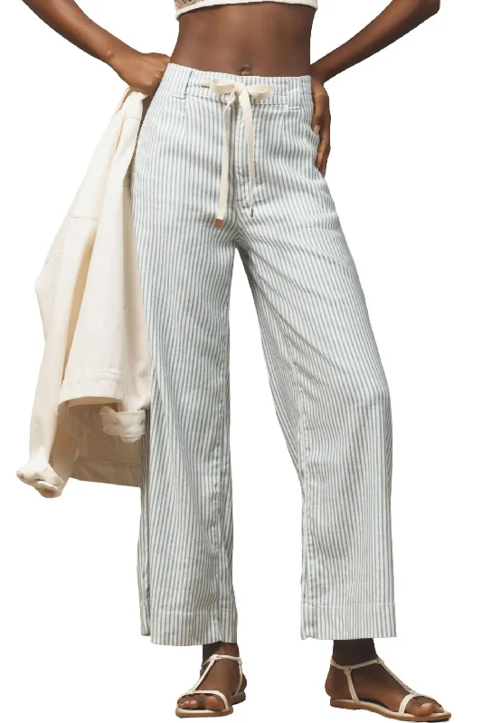 Addison Drawstring Pant In Railroad Stripe