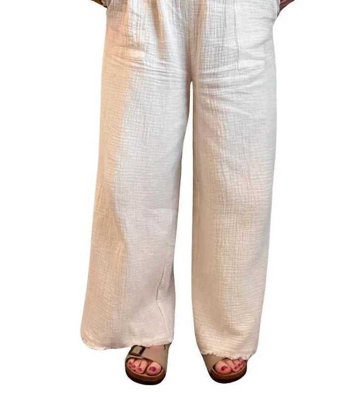 Coastal Gauze Pants In Milk