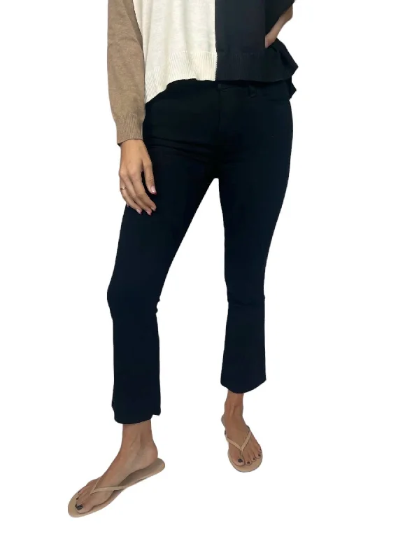 Colette Crop Flare Jeans In Black Shadow